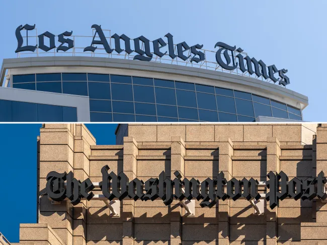 The LA Times and Washington Post office buildings